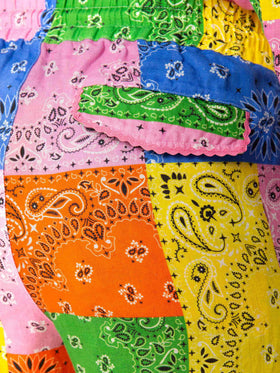 Millie multicolor bandana linen pants