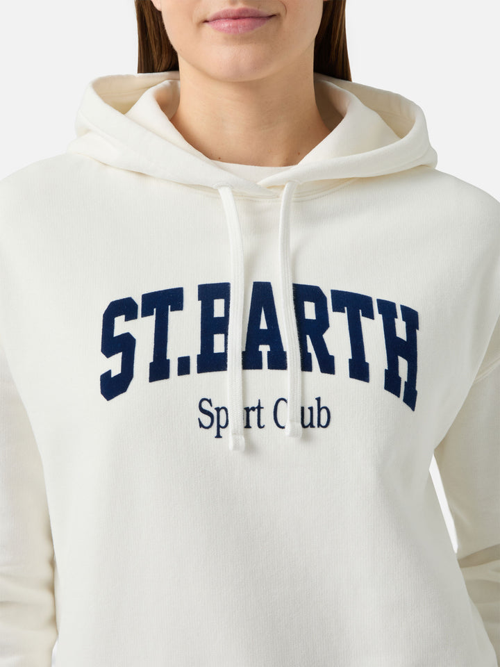 Mindy cotton hoodie with St. Barth Sport Club print