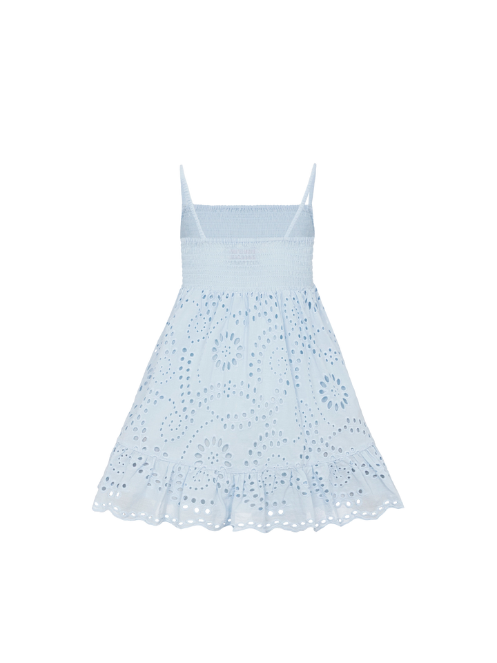 Miki light blue cotton Sangallo lace beach dress - MC2 Saint Barth