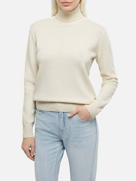 Woman white cashmere blend turtleneck sweater Moody - MC2 Saint Barth