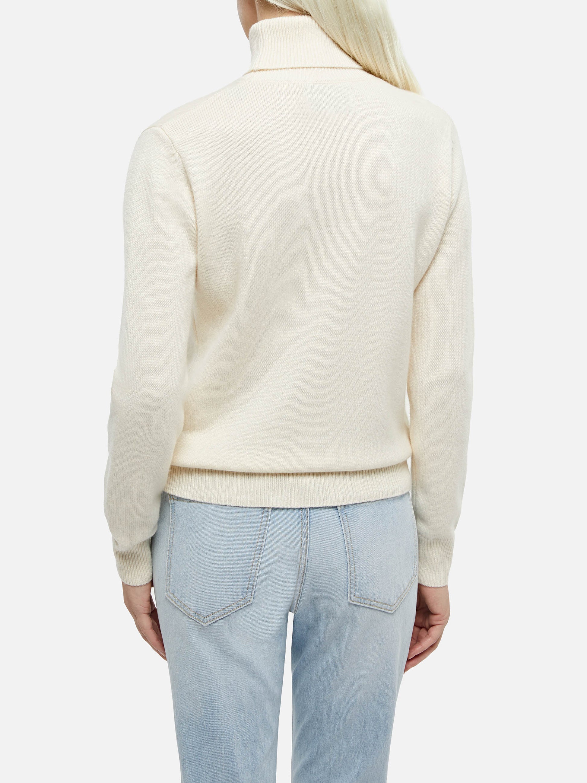 Woman white cashmere blend turtleneck sweater Moody - MC2 Saint Barth