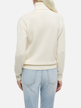 Woman white cashmere blend turtleneck sweater Moody - MC2 Saint Barth