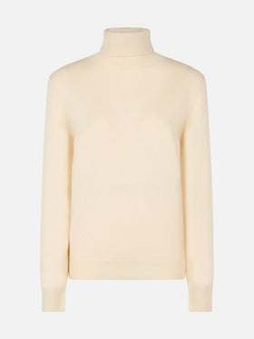 Woman white cashmere blend turtleneck sweater Moody - MC2 Saint Barth