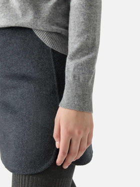 Moody turtleneck sweater in cashmere in grey melange with St. Barth embroidery