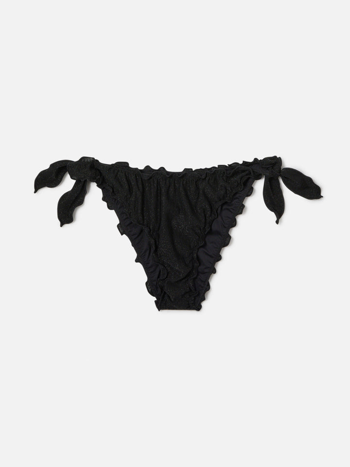 Classic Moon bikini bottoms in solid black lurex fabric