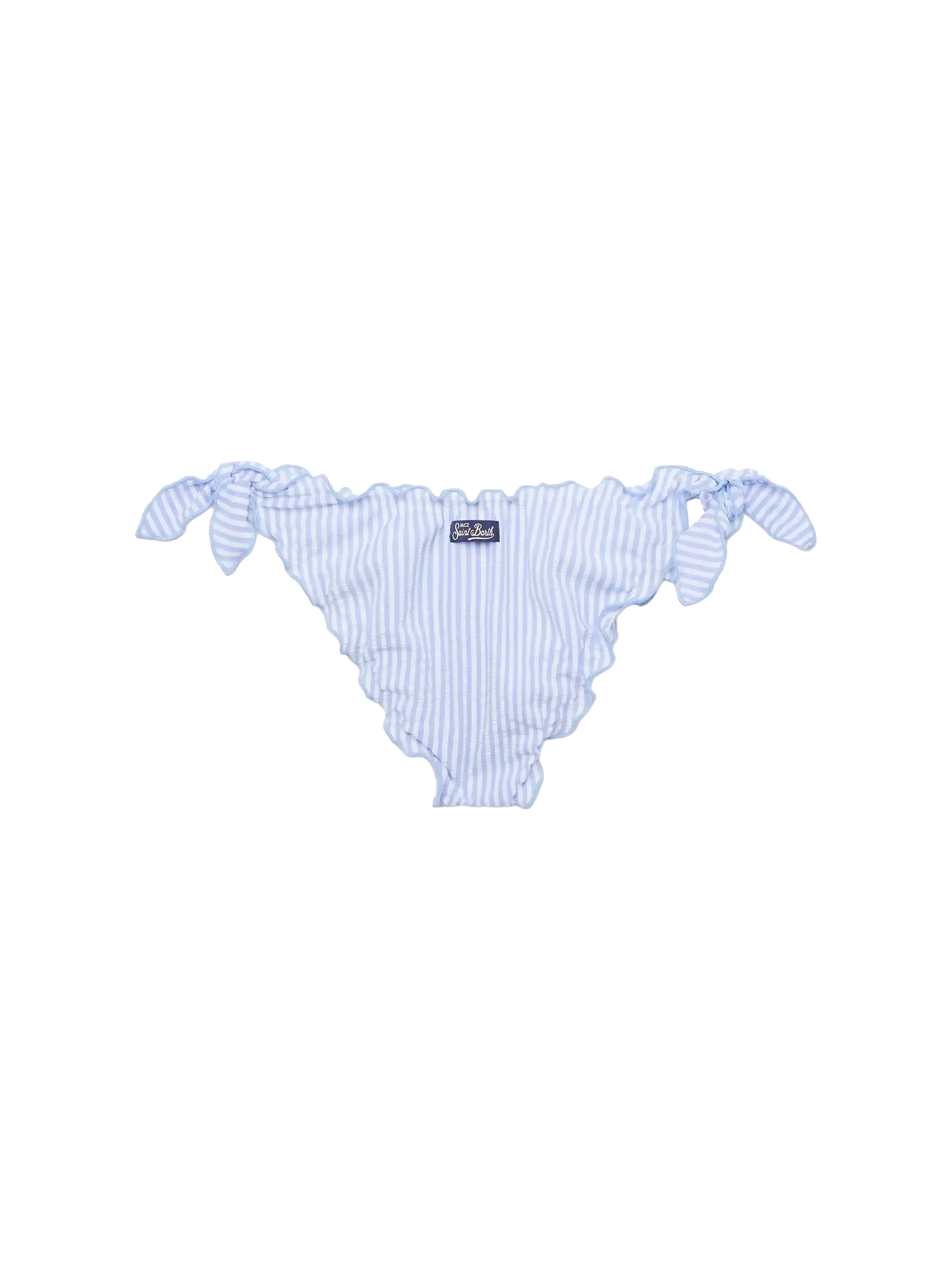 Moon seersucker classic swim briefs with striped print - MC2 Saint Barth