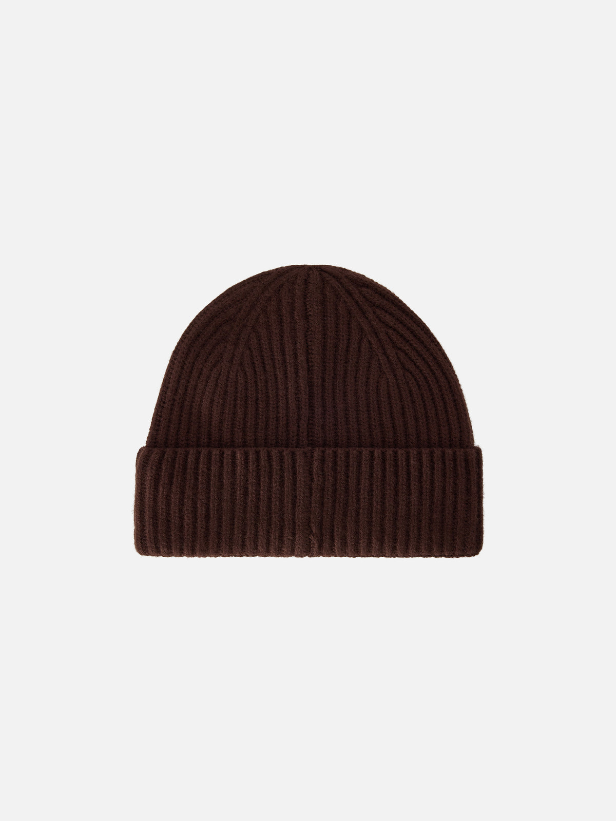 Brown Moss wool beanie with logo embroidery