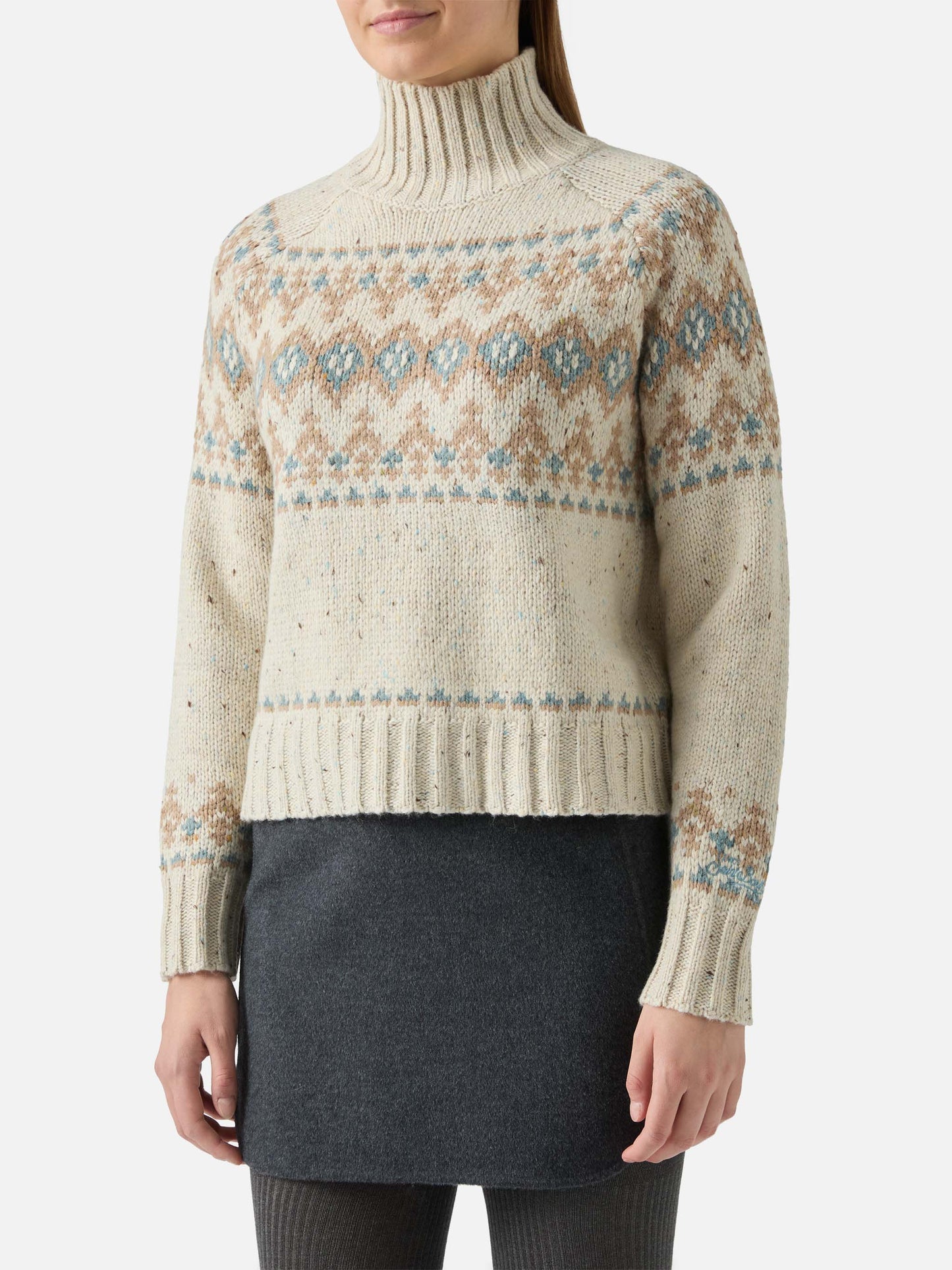 Dolcevita Myra donegal con jacquard Fair Isle