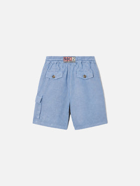 Bermudashorts Marseille Jr aus leichtem Denim-Chambray 