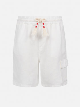 Marseille Jr white linen bemuda - MC2 Saint Barth