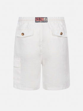 Marseille Jr white linen bemuda - MC2 Saint Barth