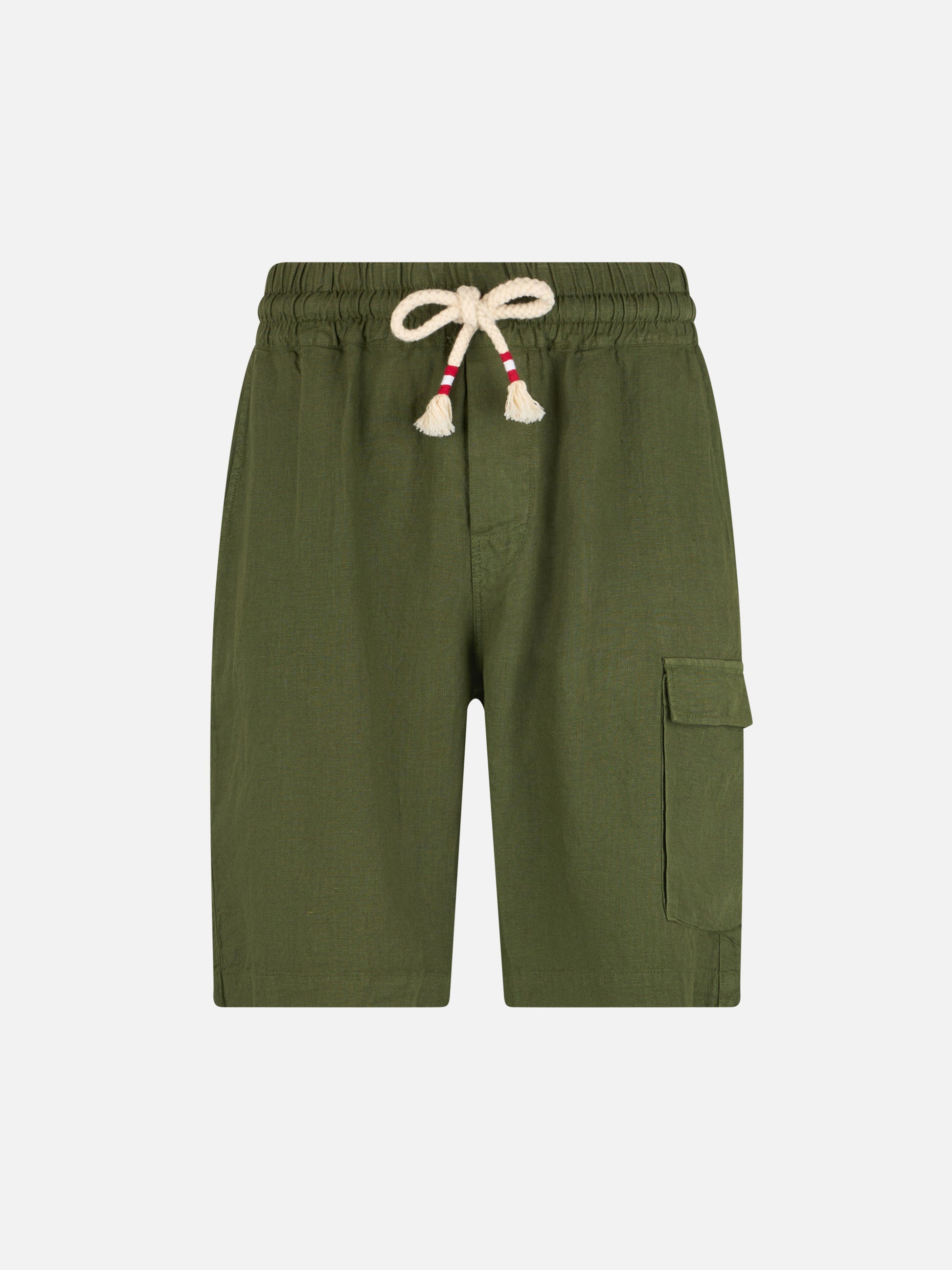 Man military green linen bermuda Marseille - MC2 Saint Barth