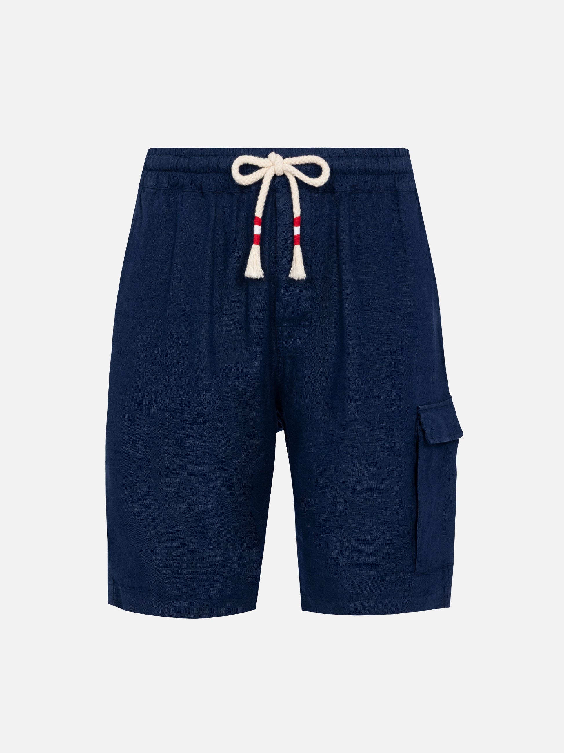 Navy blue linen bermuda Marseille - MC2 Saint Barth