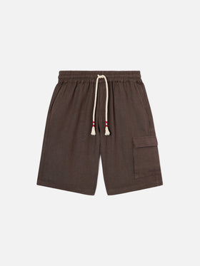 Bermudas Marseille marrones en lino puro 