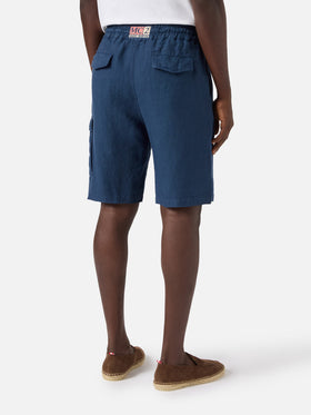 Marseille navy blue linen bermuda shorts