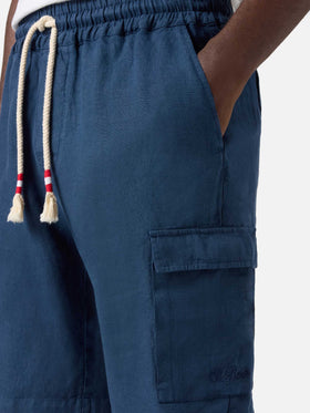Marseille navy blue linen bermuda shorts