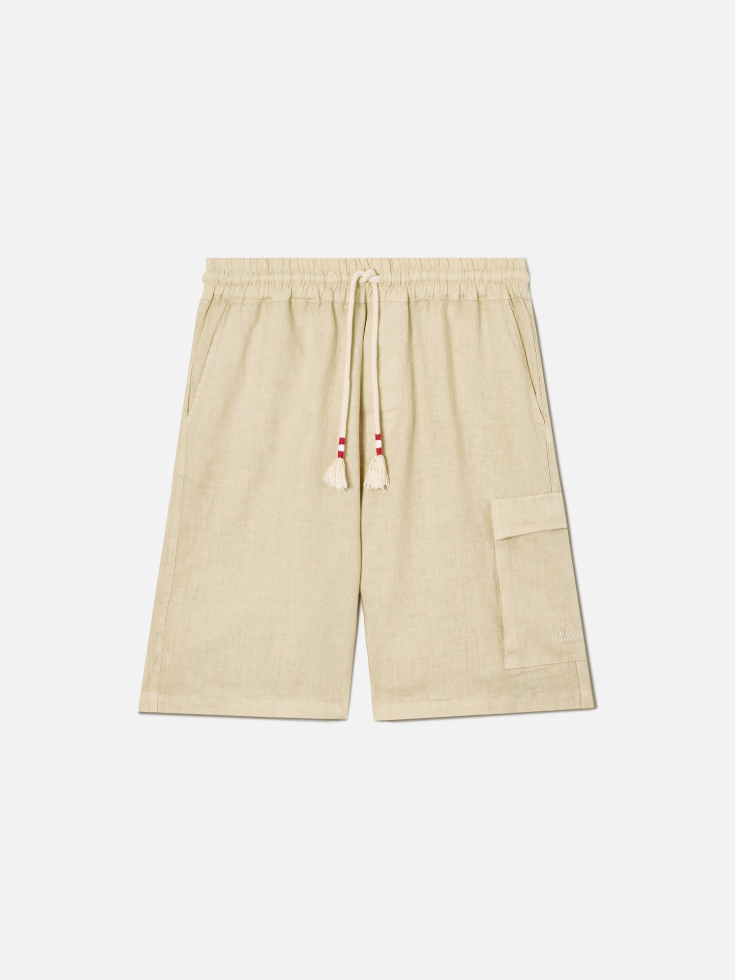 Beige Marseille bermuda shorts in pure linen