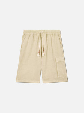 Beige Marseille bermuda shorts in pure linen