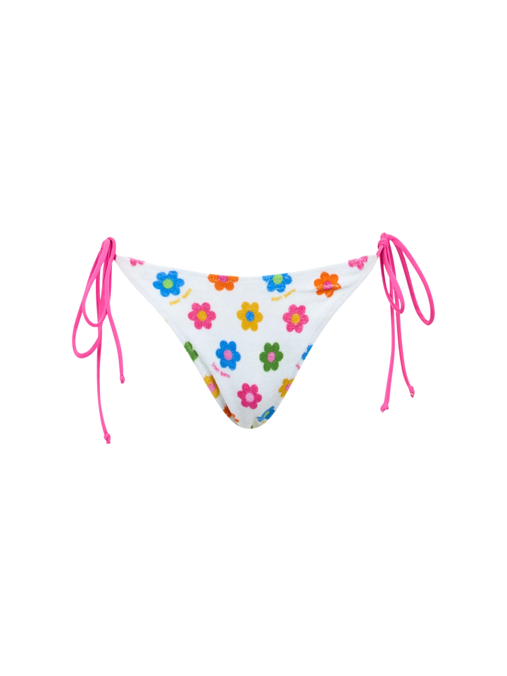 Woman terry classic swim briefs Marielle with daisy print - MC2 Saint Barth