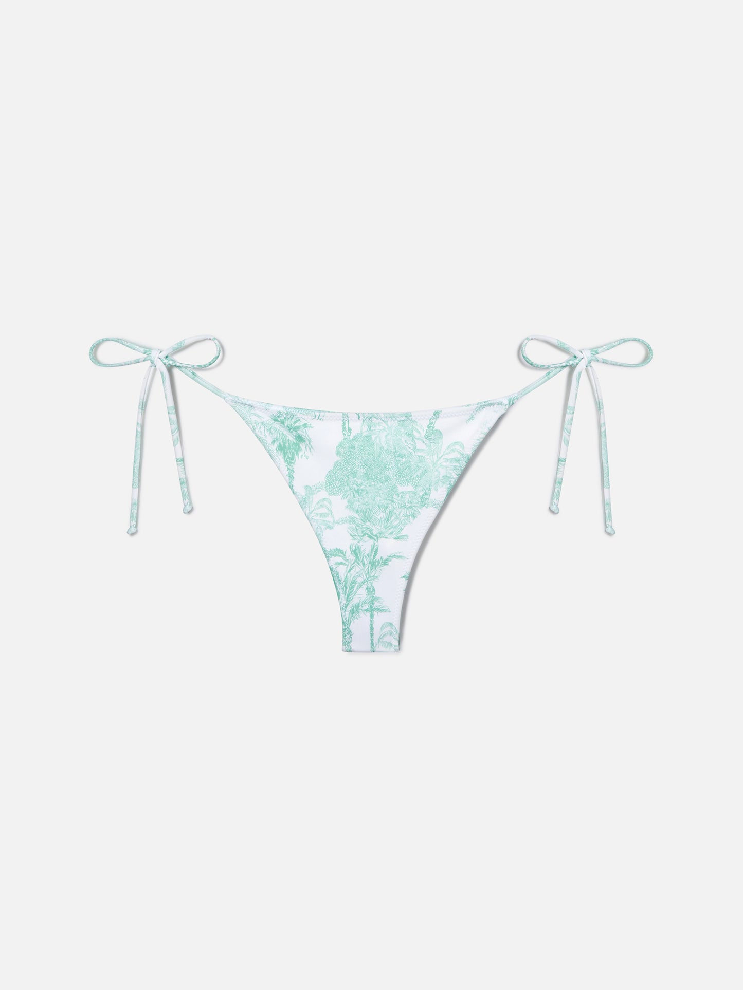 Slip mare Marielle modello brasiliana con stampa toile de jouy verde