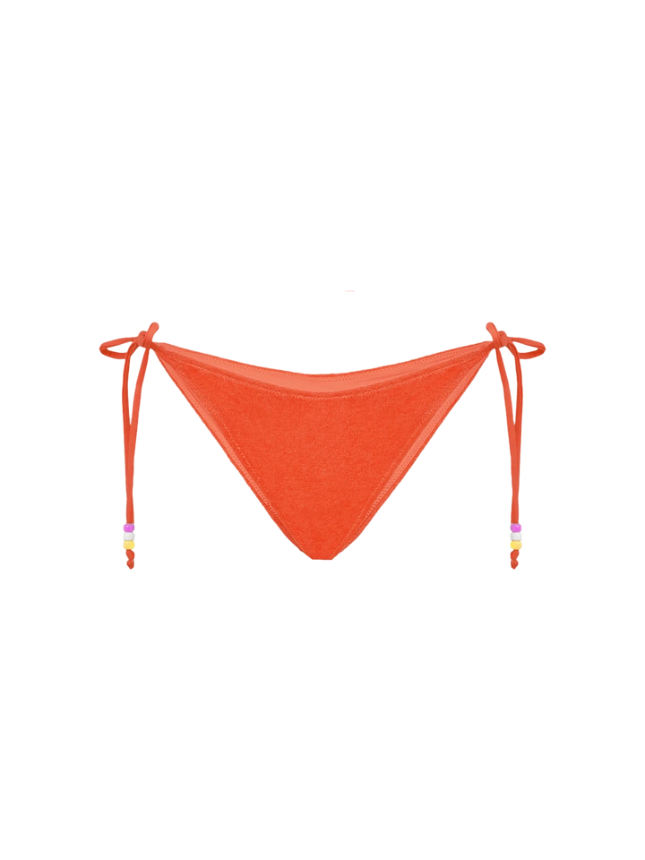 Woman terry swim briefs with charms