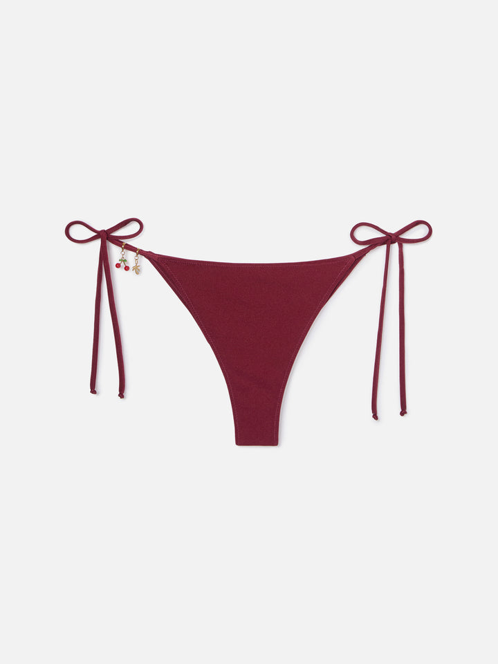 Leah Marielle red glossy finish bikini with charms