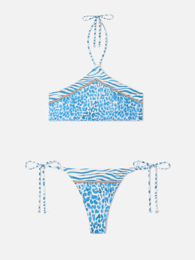 Bikini Nairobi Marielle multicolor con estampado animal safari 
