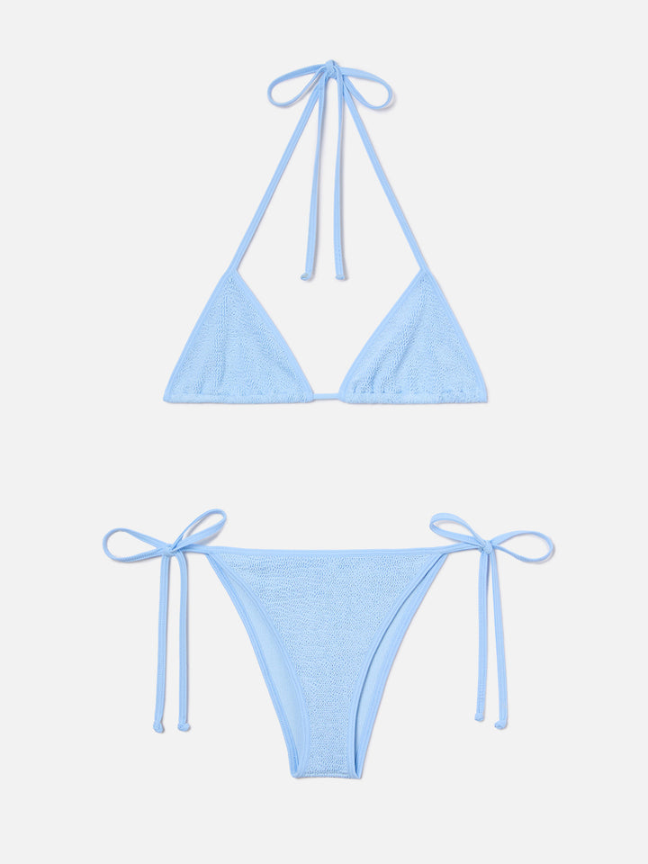 Leah Marielle light blue crinkle triangle bikini