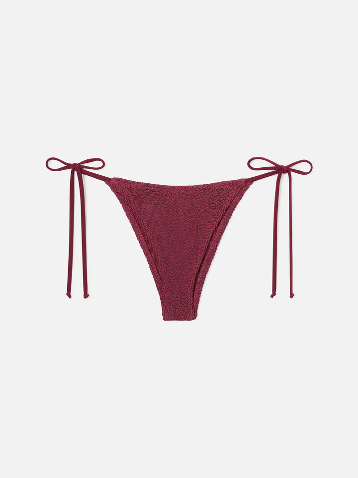 Amira Marielle Crinkle-Bikini in Burgundy 
