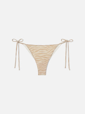 Marielle Overlock animalier lurex Brazilian bikini bottoms