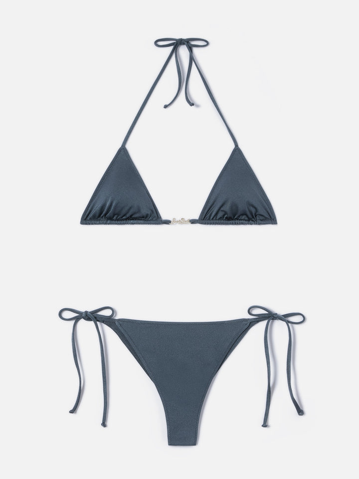Leah Plate Marielle Plate grey glossy finish bikini