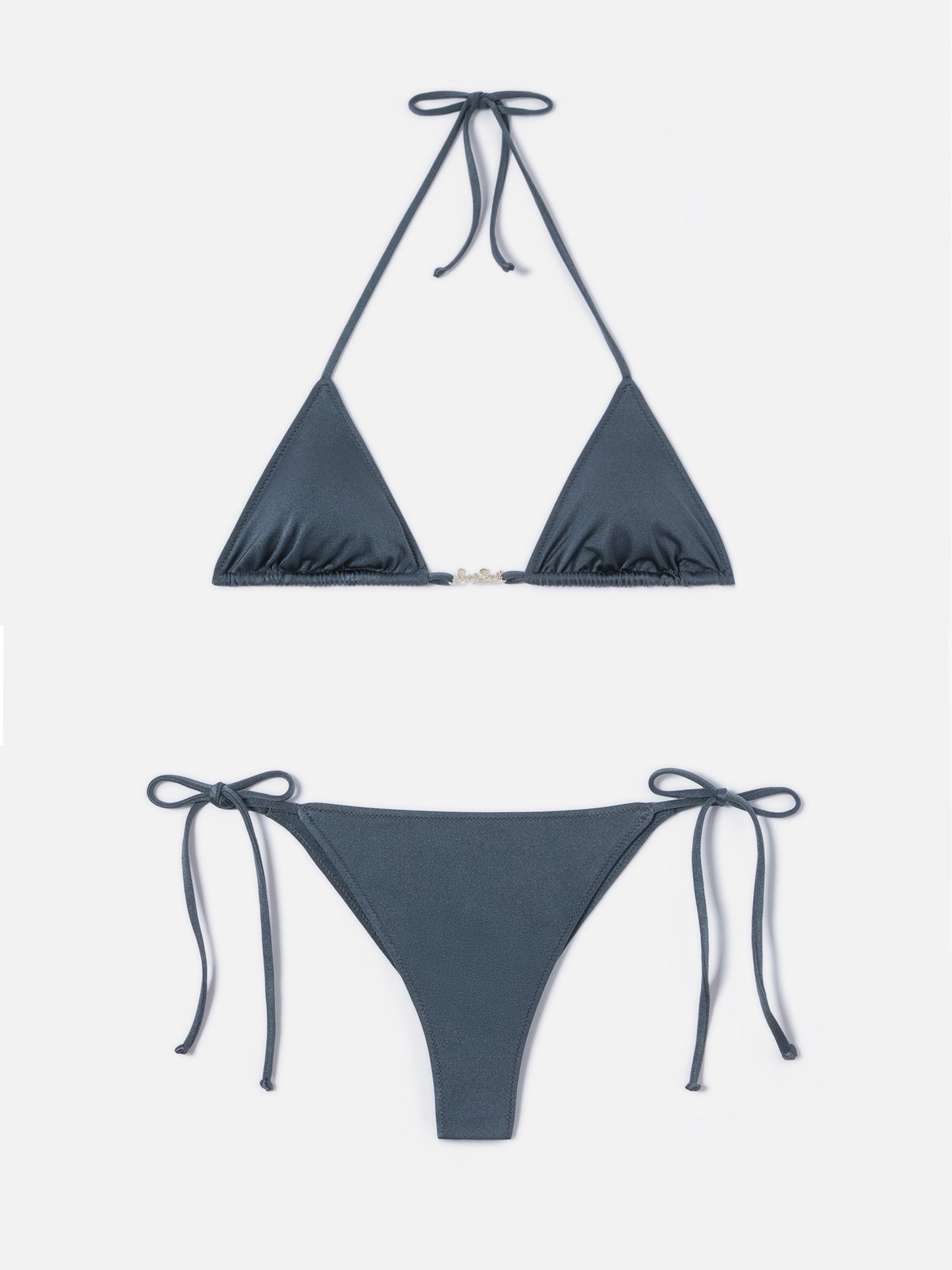Bikini Leah Plate Marielle Plate gris con acabado brillante 