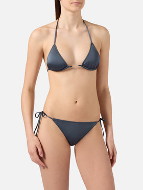 Bikini Leah Plate Marielle Plate gris con acabado brillante 