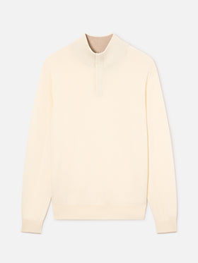 Maglia Marlow bianco panna in misto lana e cashmere con collo alto