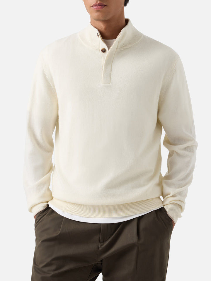 Maglia Marlow bianco panna in misto lana e cashmere con collo alto