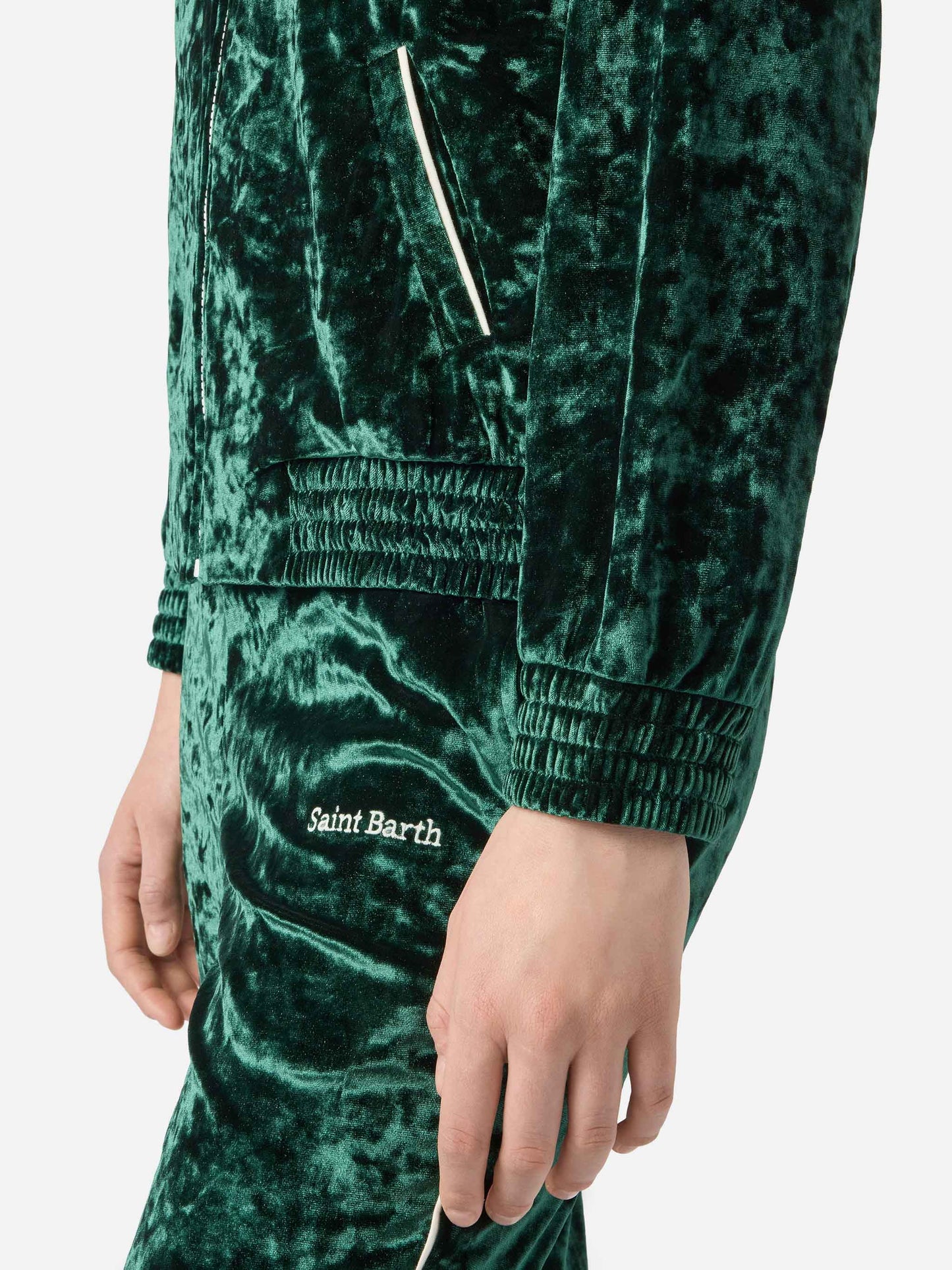 Woman green chenille sweatshirt Miriam