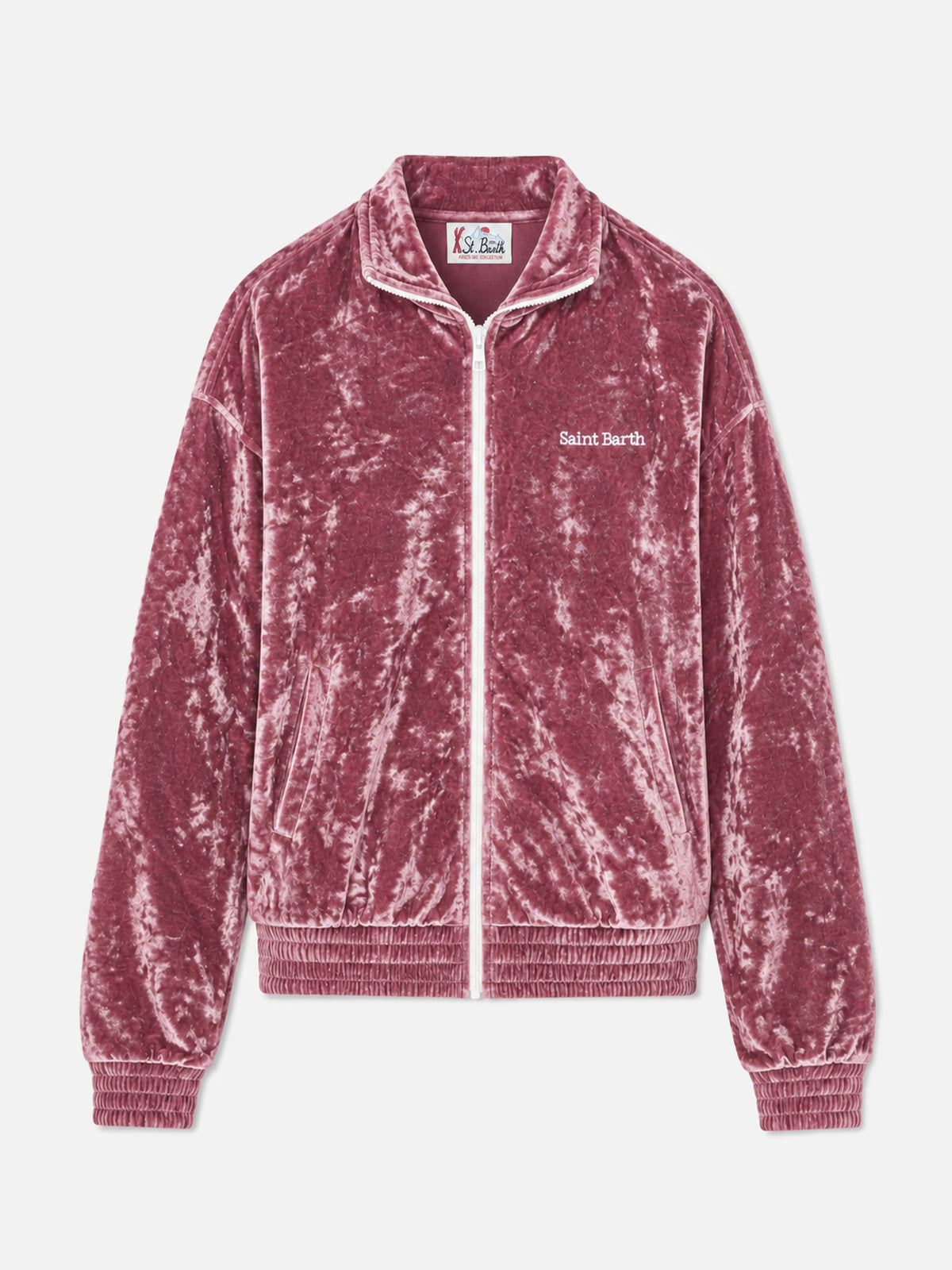 Pink Miriam chenille zip hoodie