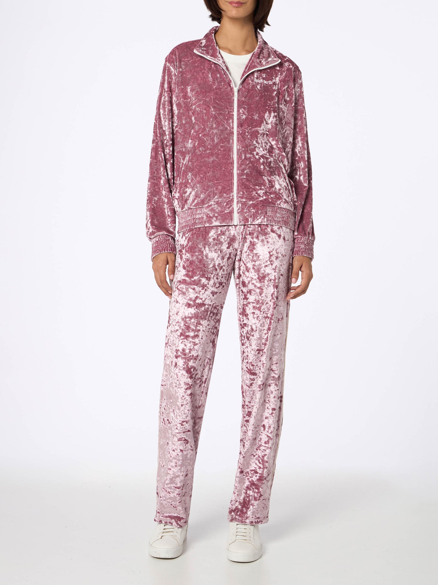 Woman sweatshirt Miriam pink chenille - MC2 Saint Barth