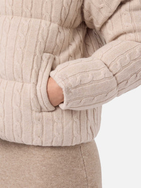 Giacca Mya in maglia di lana imbottita a trecce