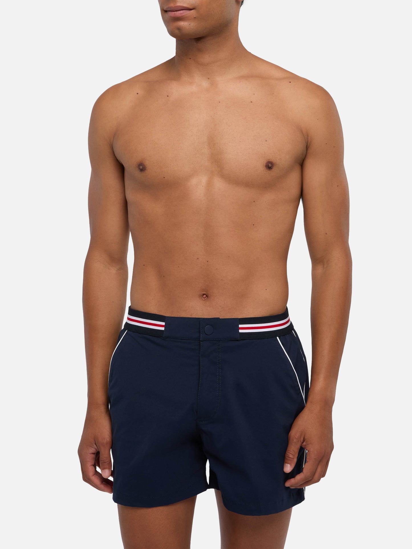 Navy blue fitted cut swim shorts Nad