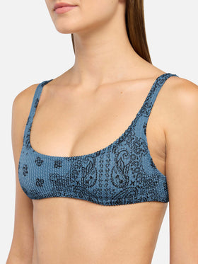 Naomi cheeky swim briefs with bandanna print - Naima crinkle classic bralette top with bandanna print