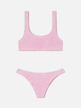 Naima Naomi bikini in pink crinkle fabric