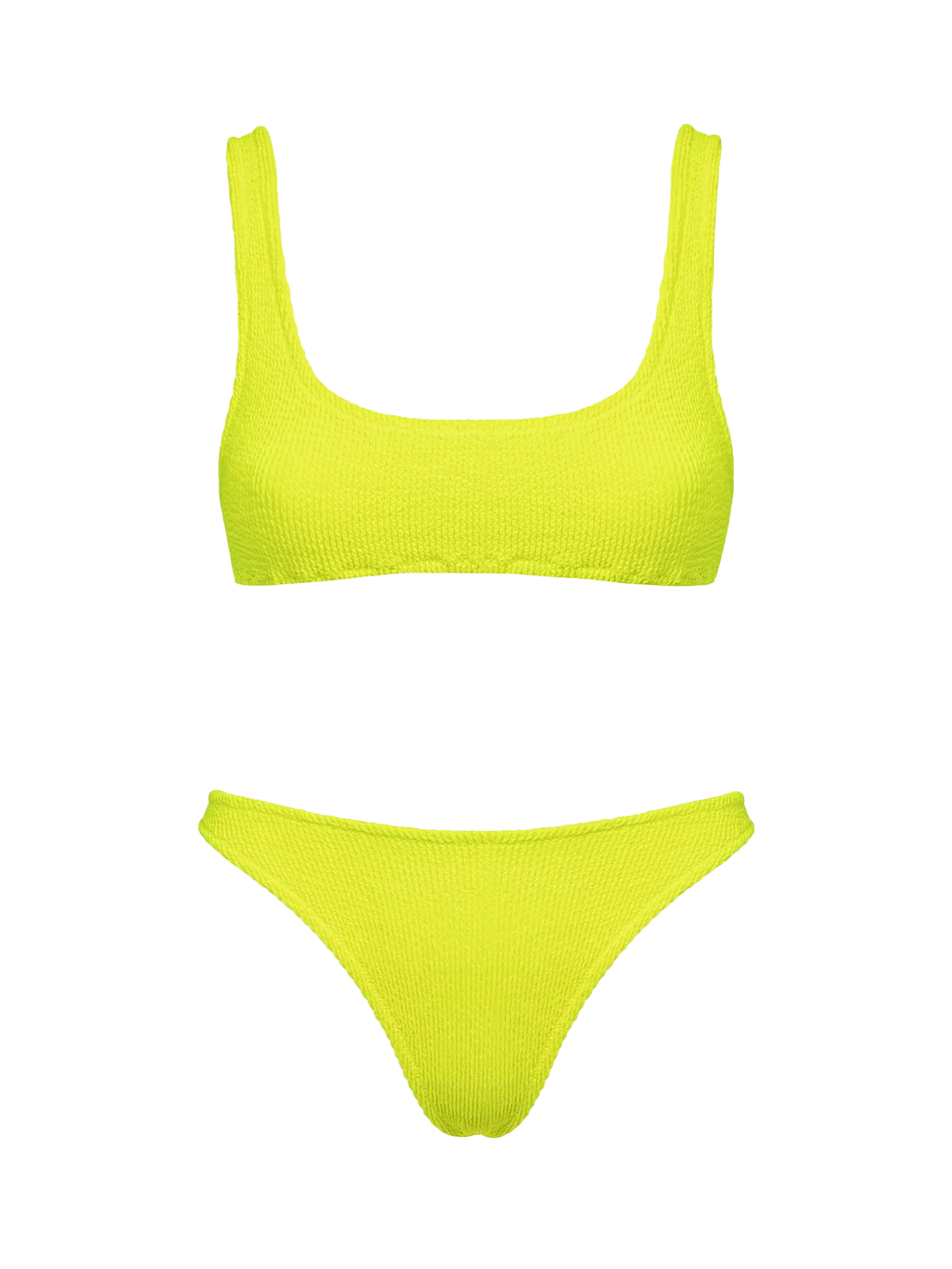 Woman fluo yellow classic crinkle bikini Naima Naomi - MC2 Saint Barth