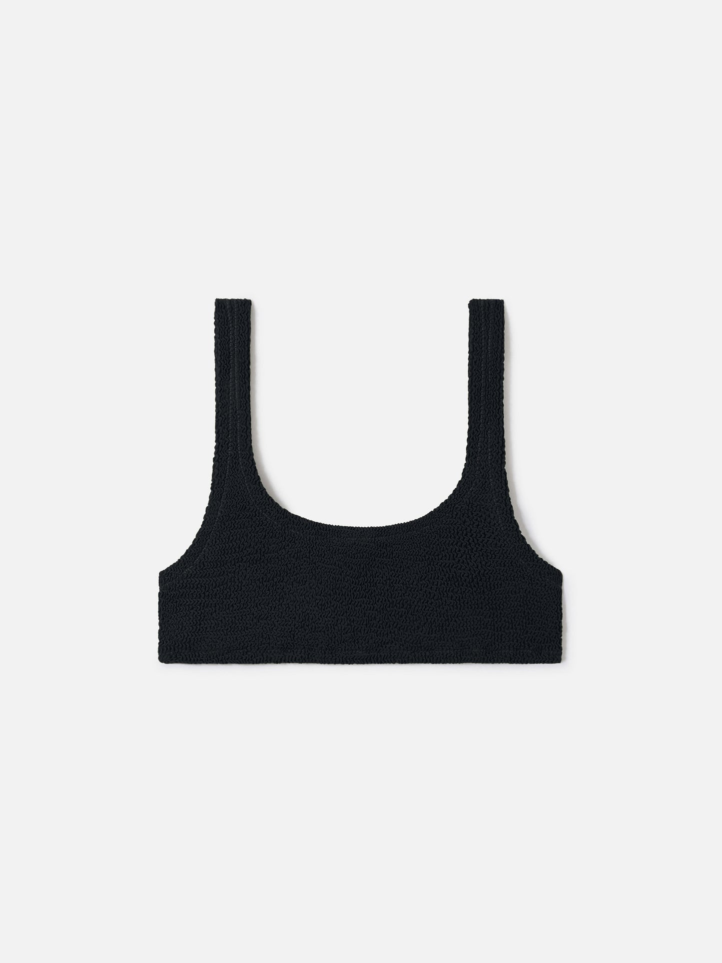 Top de bikini tipo bralette Naima en tejido crinkle negro 