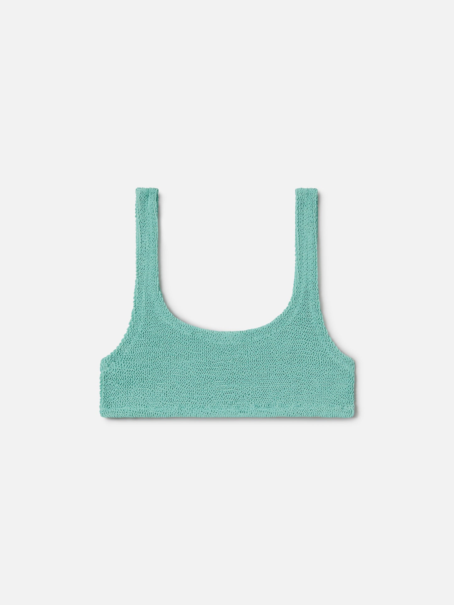 Top bikini Naima bralette in tessuto crinkle verde salvia