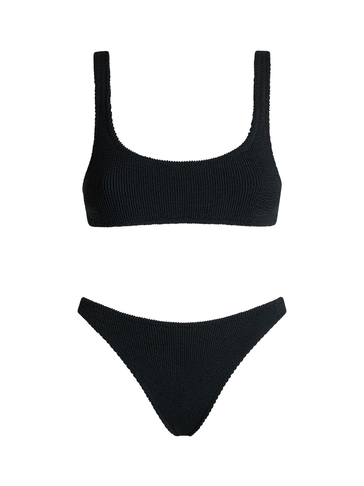 Black Naima Naomi bralette bikini in crinkle fabric