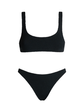 Black Naima Naomi bralette bikini in crinkle fabric