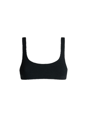 Top de bralette clásico Naima de tejido crinkle negro 