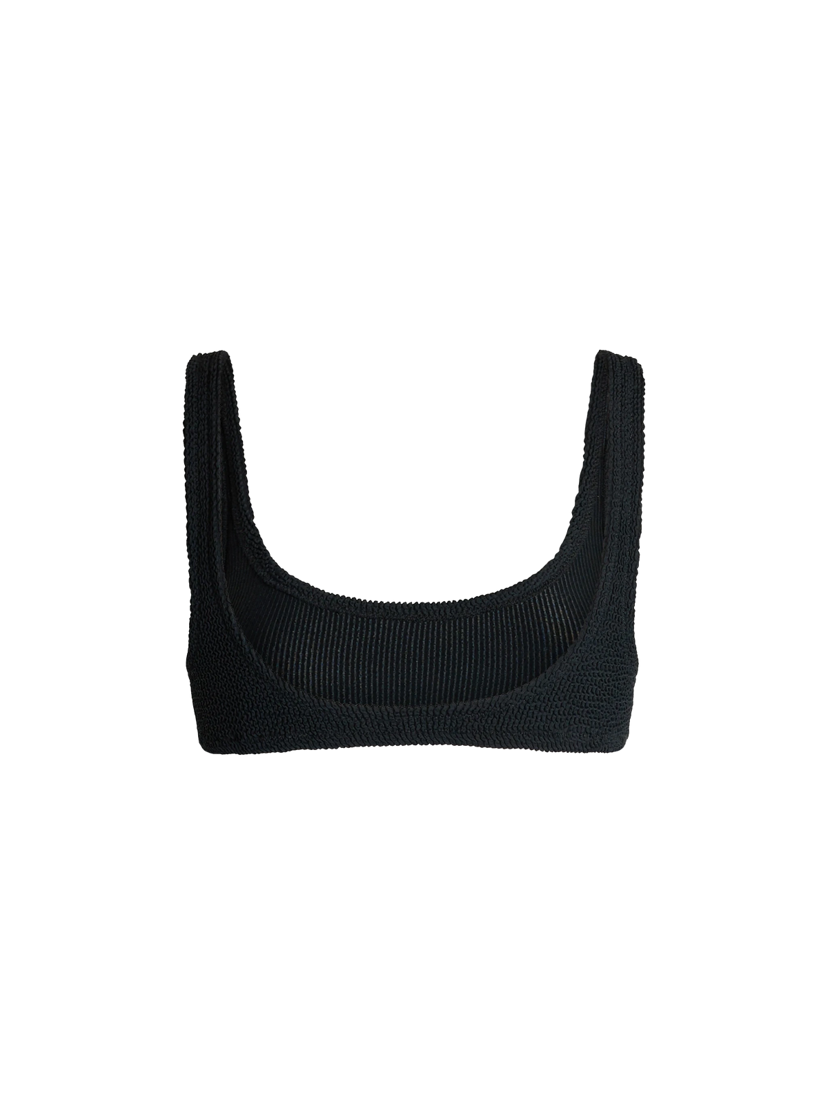 Top de bralette clásico Naima de tejido crinkle negro 