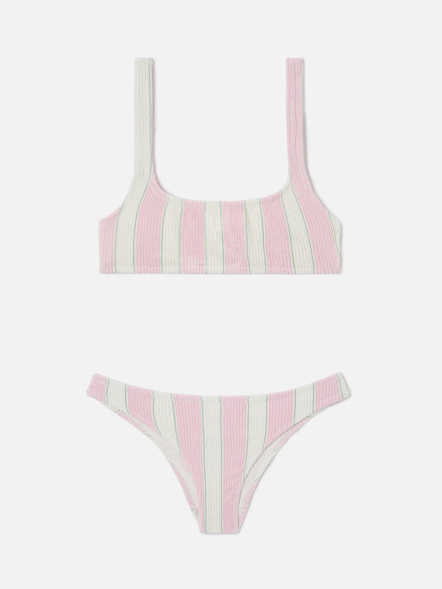 Bikini de crinkle a rayas rosa Naima Elise 